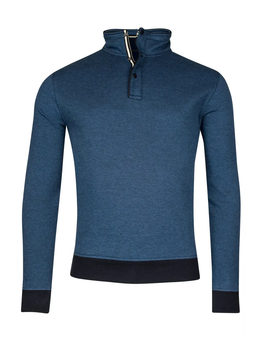 Baileys trui donkerblauw half-zip