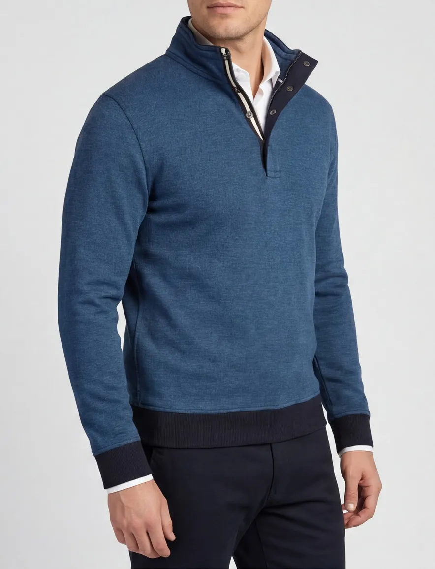 Baileys trui donkerblauw half-zip