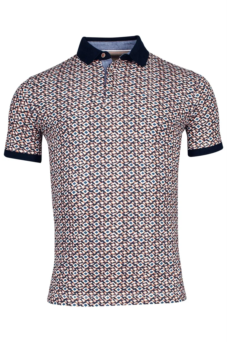 Baileys polo blauw geprint
