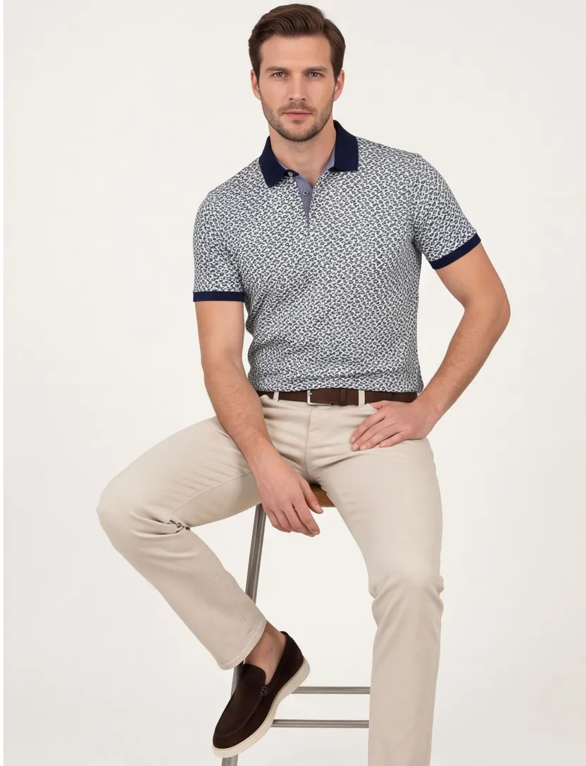 groene Baileys polo geprint katoen
