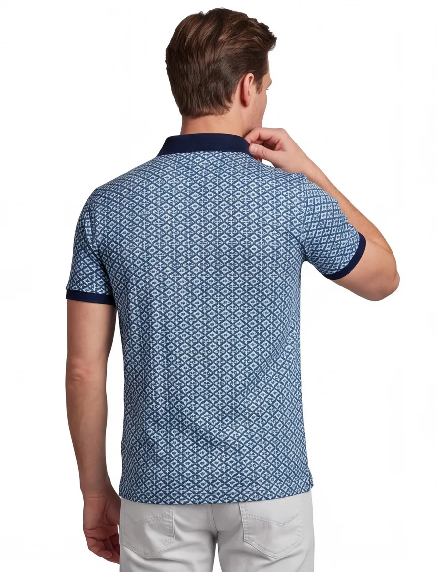 Baileys poloshirt rood geprint piqué met boord