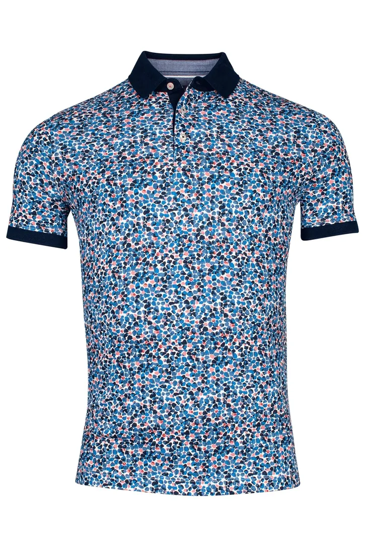 katoenen Baileys polo blauw geprint