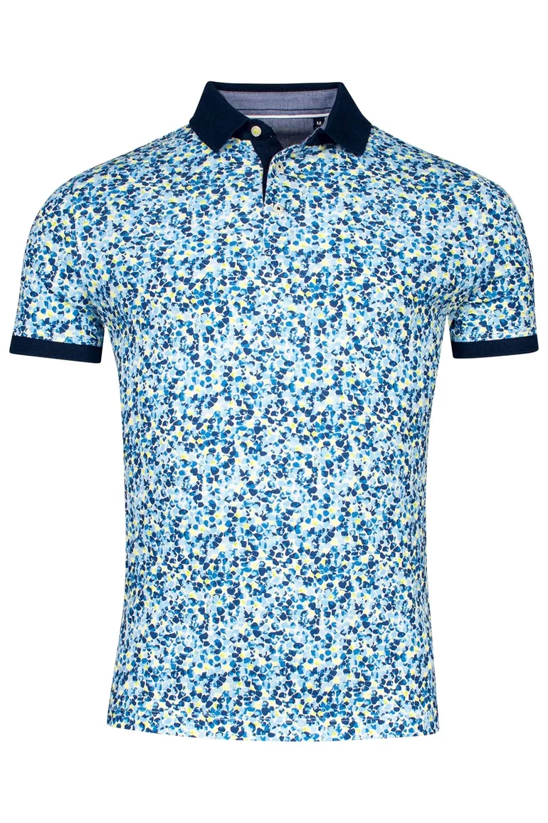 Baileys geprinte polo blauw
