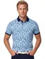 blauwe Baileys polo geprint katoen