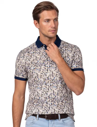 Baileys katoenen Baileys polo beige geprint