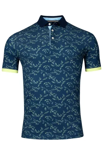 Baileys Baileys polo geprint katoen donkerblauw