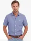 Barbour overhemd korte mouw regular fit linnen blauw gemêleerd