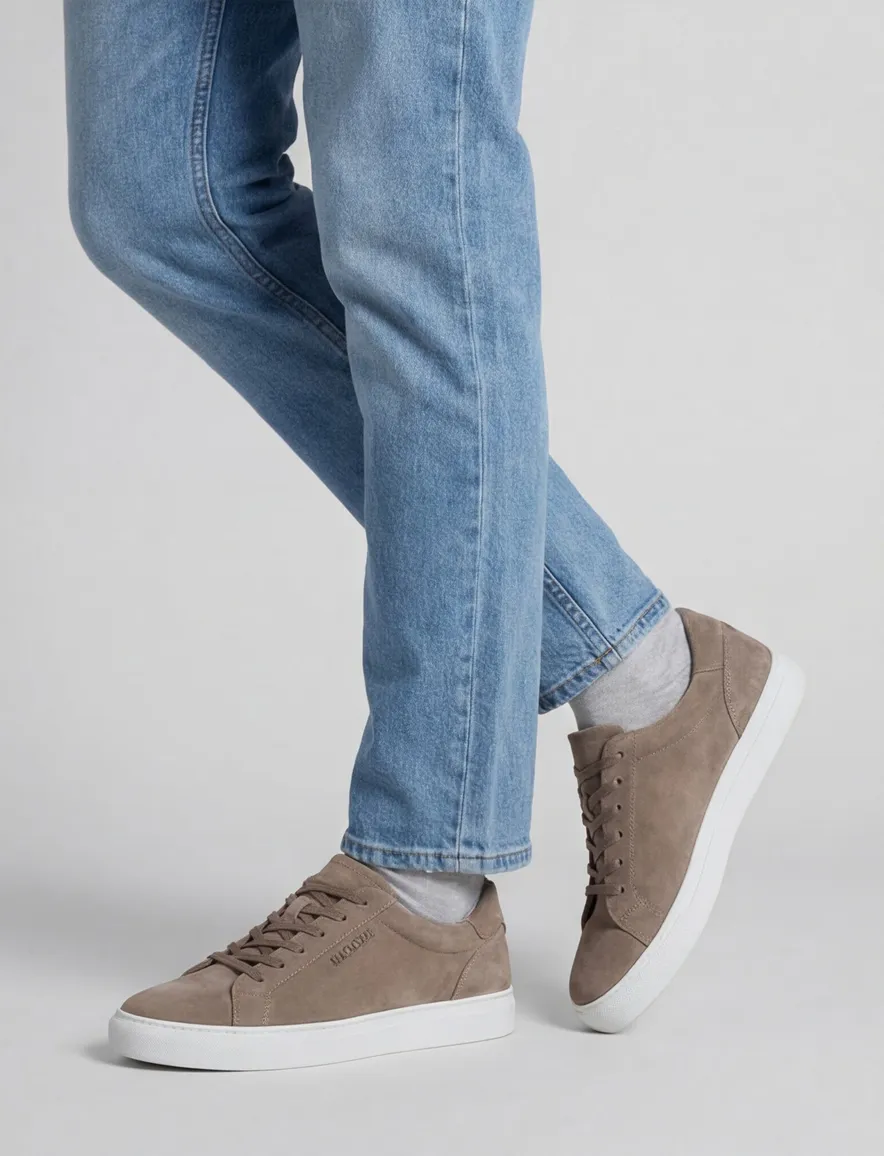Blackstone lage schoen bruin suede