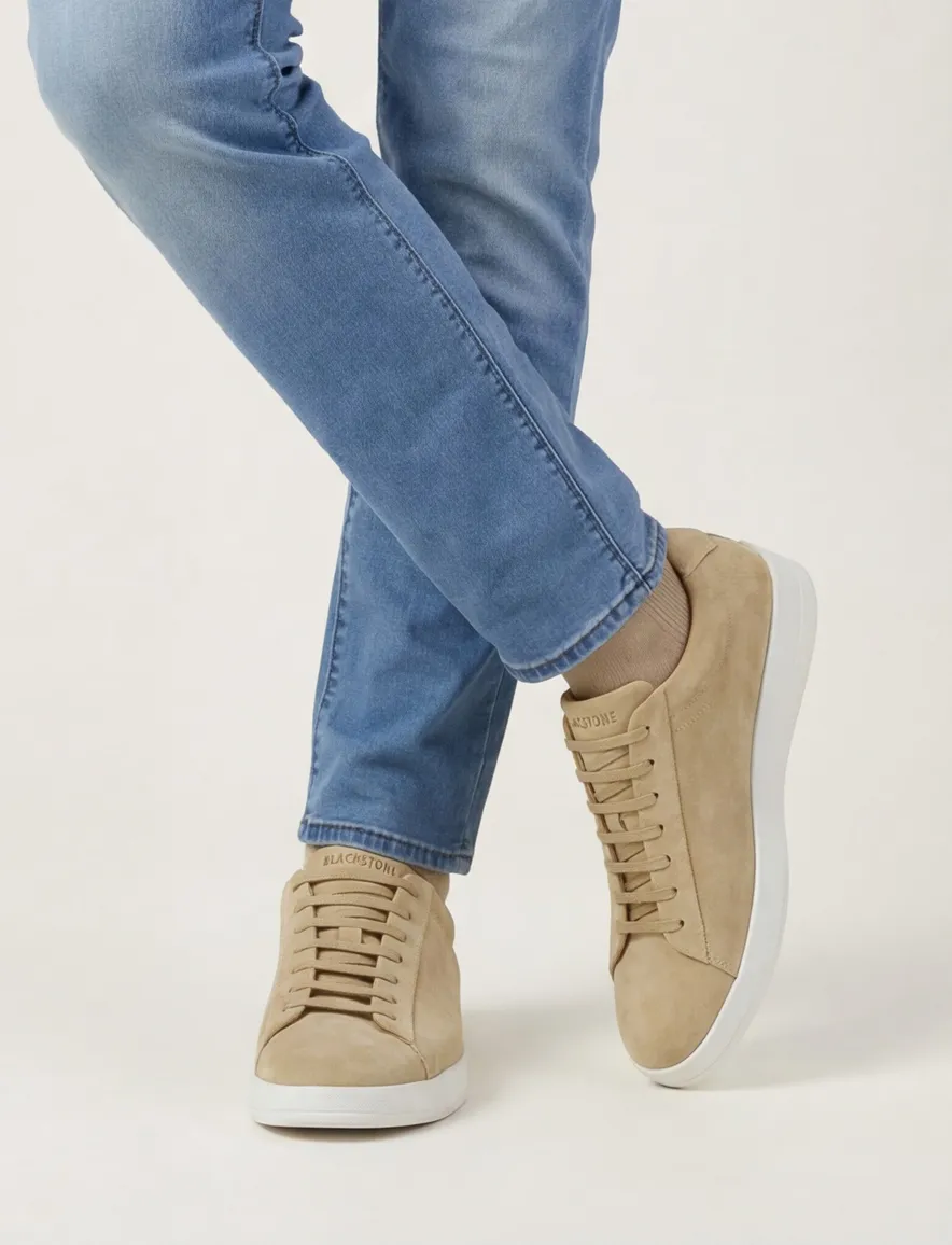 Blackstone sneaker laag beige