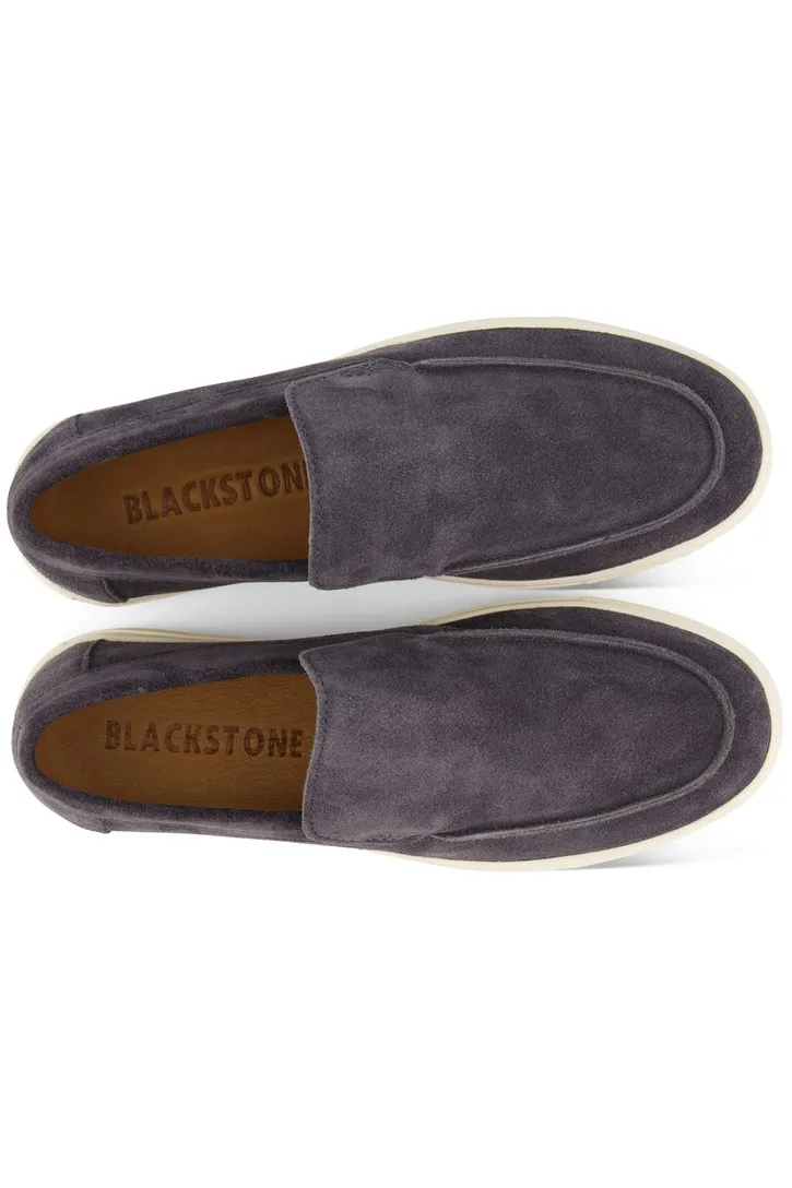 Blackstone loafers blauw effen leer suede