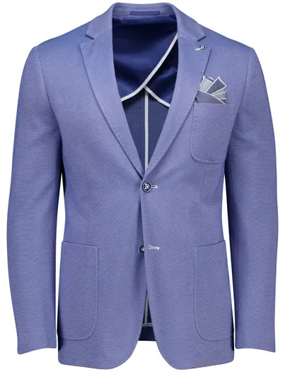 Blue Industry Blue Industry colbert effen blauw katoen