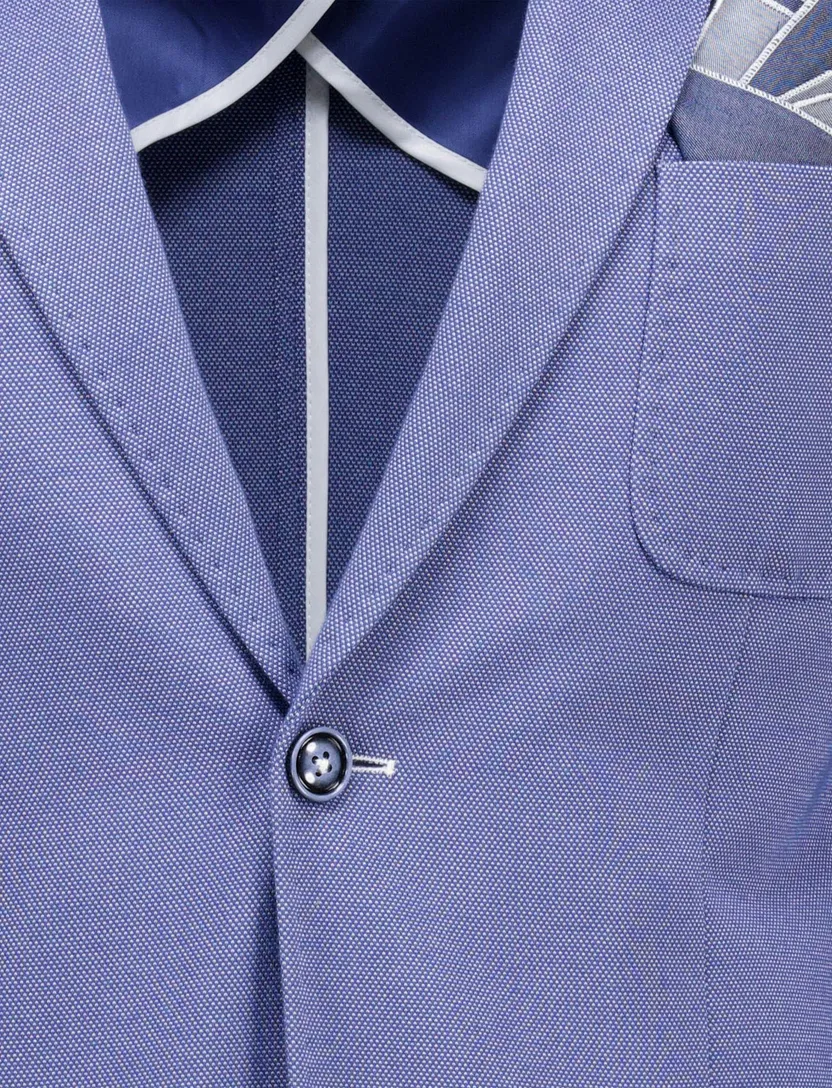 Blue Industry colbert effen blauw katoen