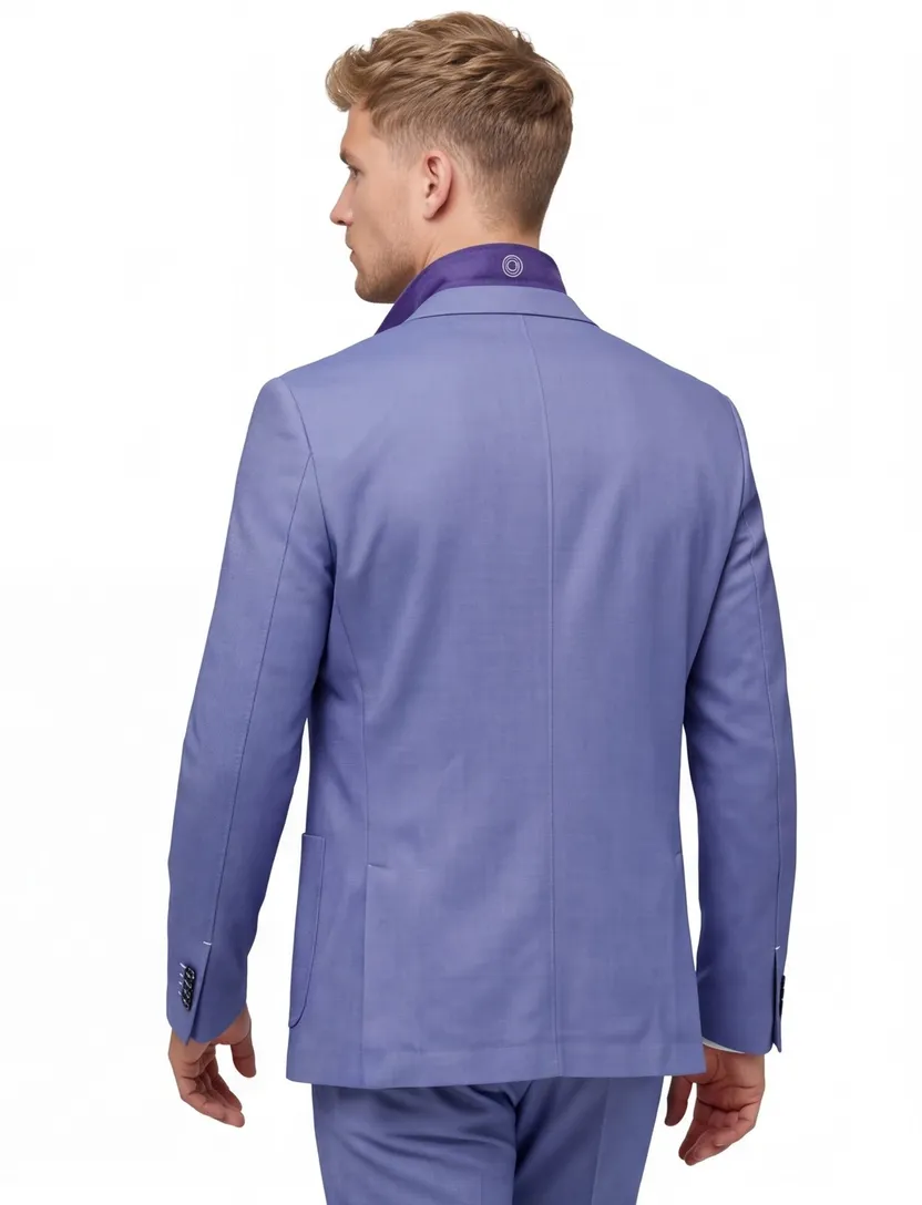 Blue Industry colbert effen blauw katoen