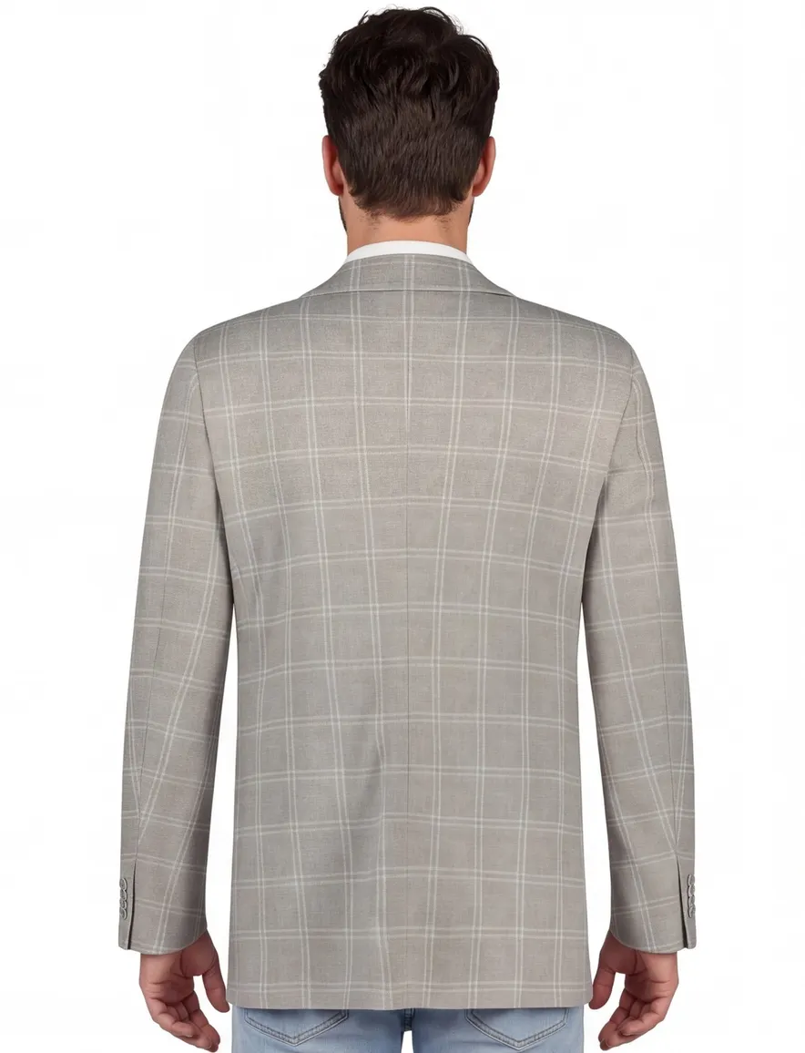 Blue Industry colbert taupe geruit