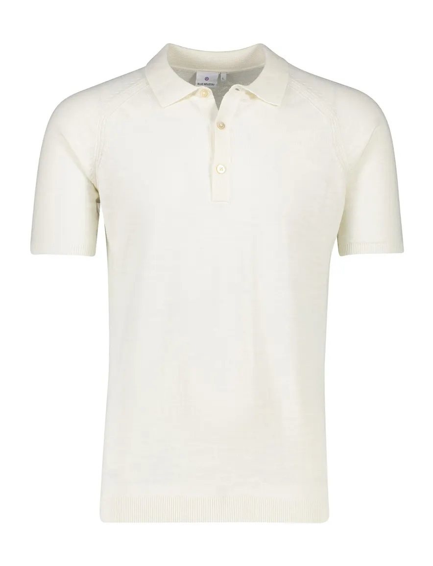 Blue Industry polo wijde fit wit katoen