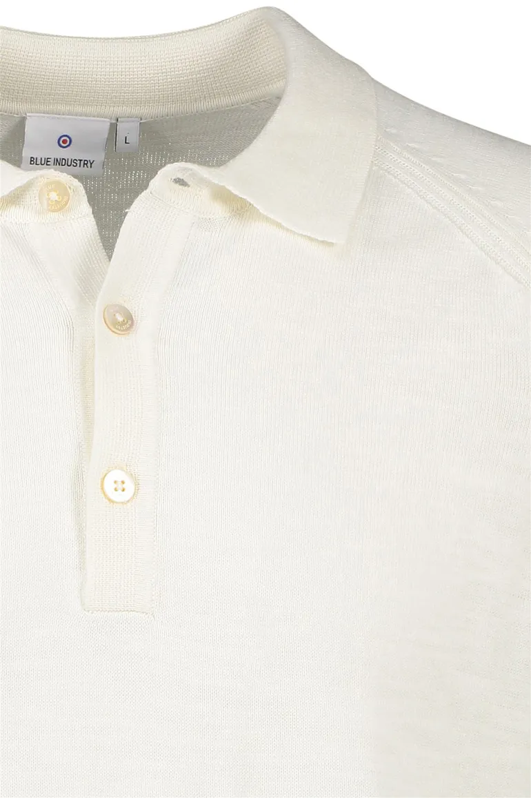 Blue Industry polo off white 3-knoops
