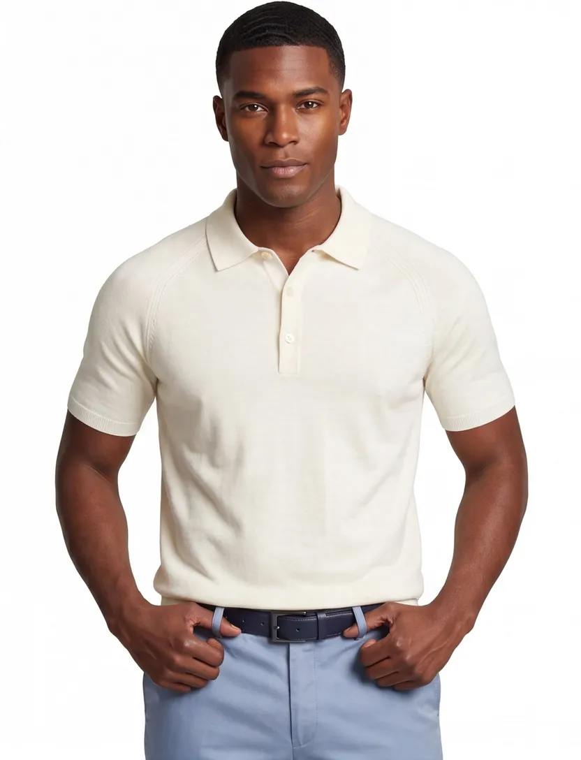 Katoenen Blue Industry polo wijde fit wit