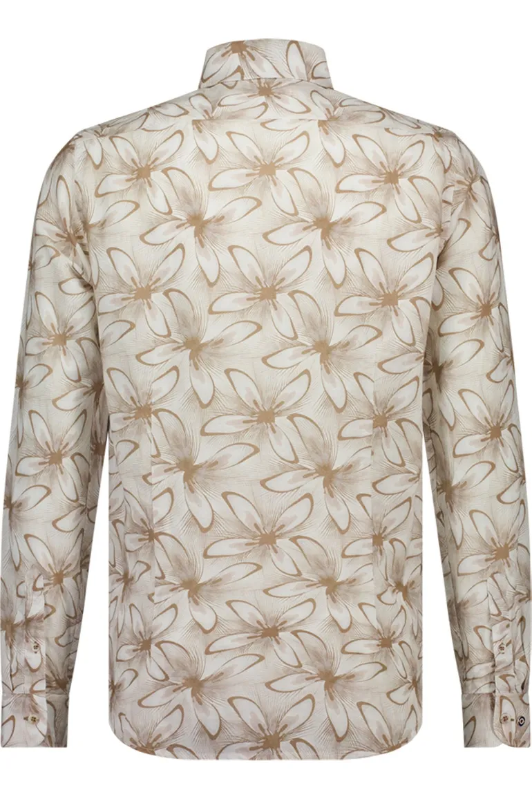 Blue Industry overhemd taupe print