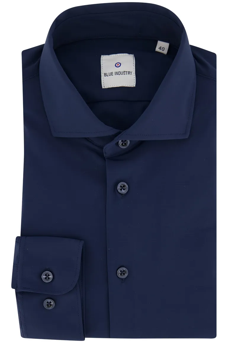 Blue Industry overhemd navy 24/7 stretch