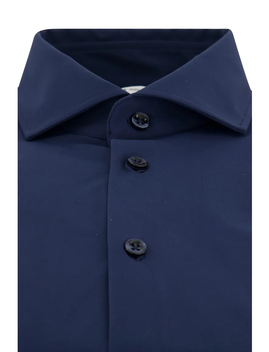 Blue Industry overhemd slim fit donkerblauw 24/7 stretch