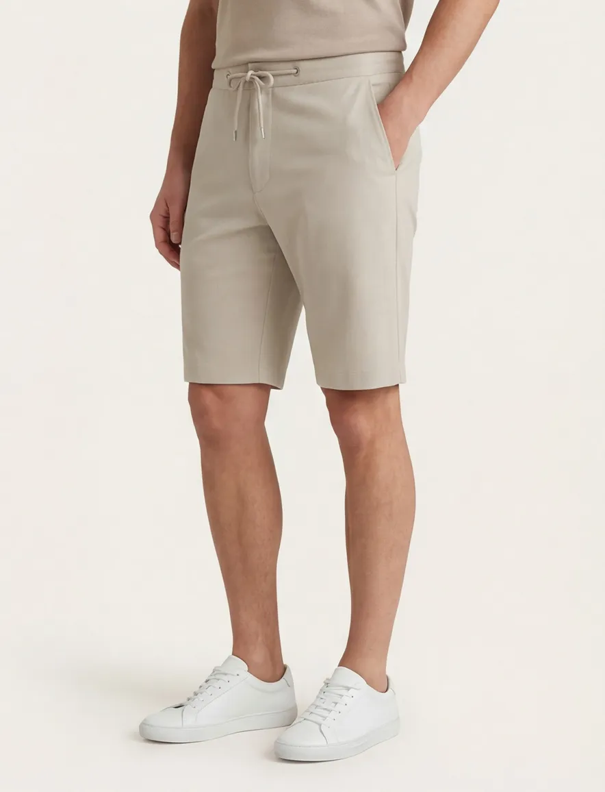 Blue Industry bermuda beige effen