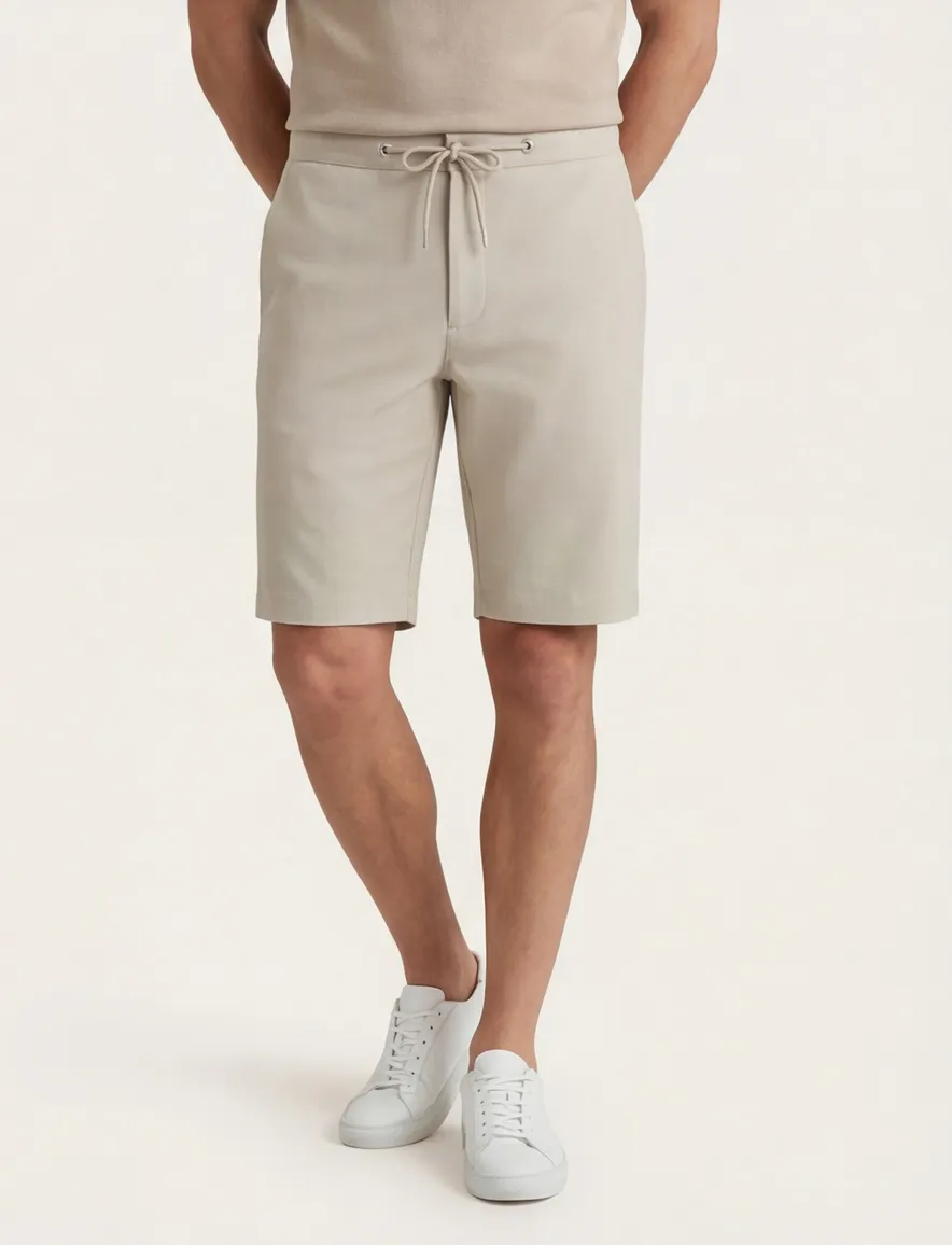 Blue Industry bermuda beige effen