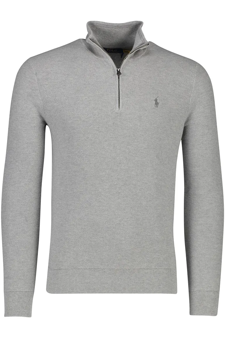 Polo Ralph Lauren half zip trui grijs katoen normale fit