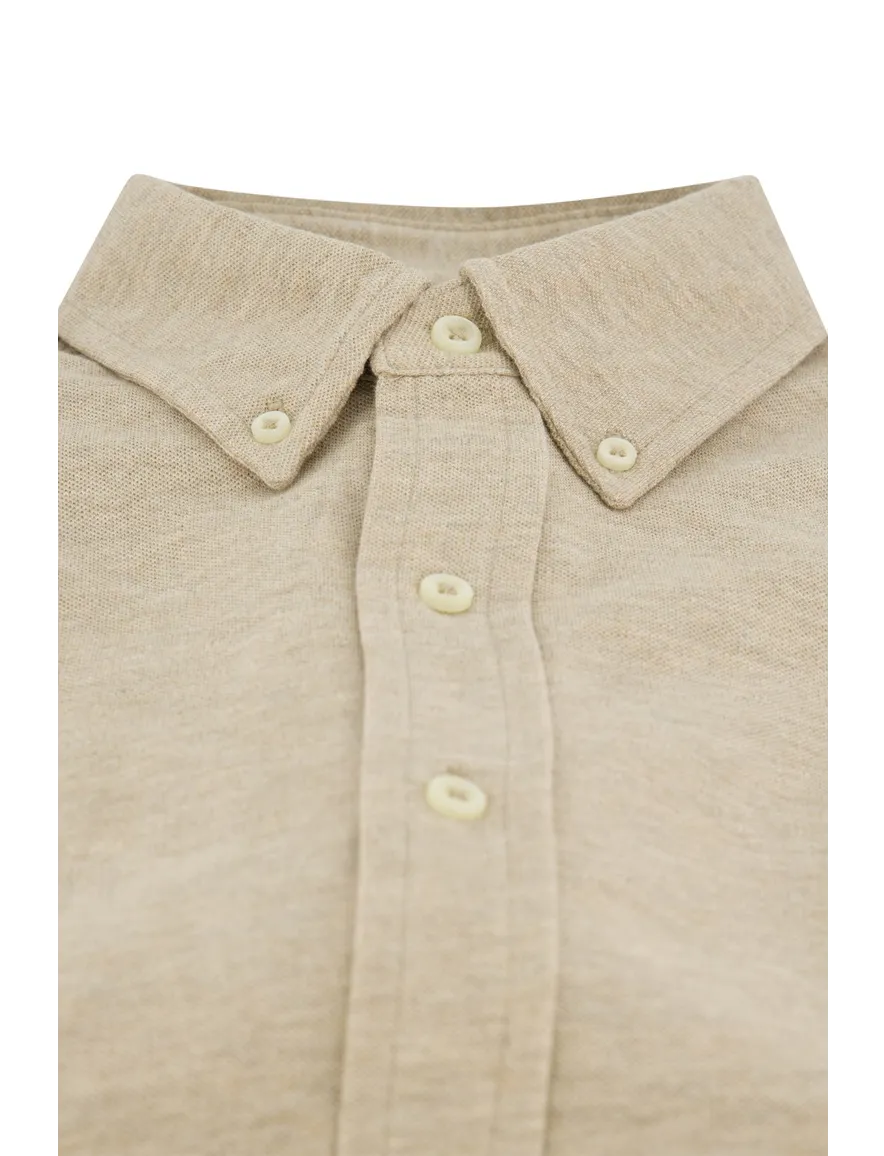 Polo Ralph Lauren katoenen overhemd normale fit beige gemêleerd