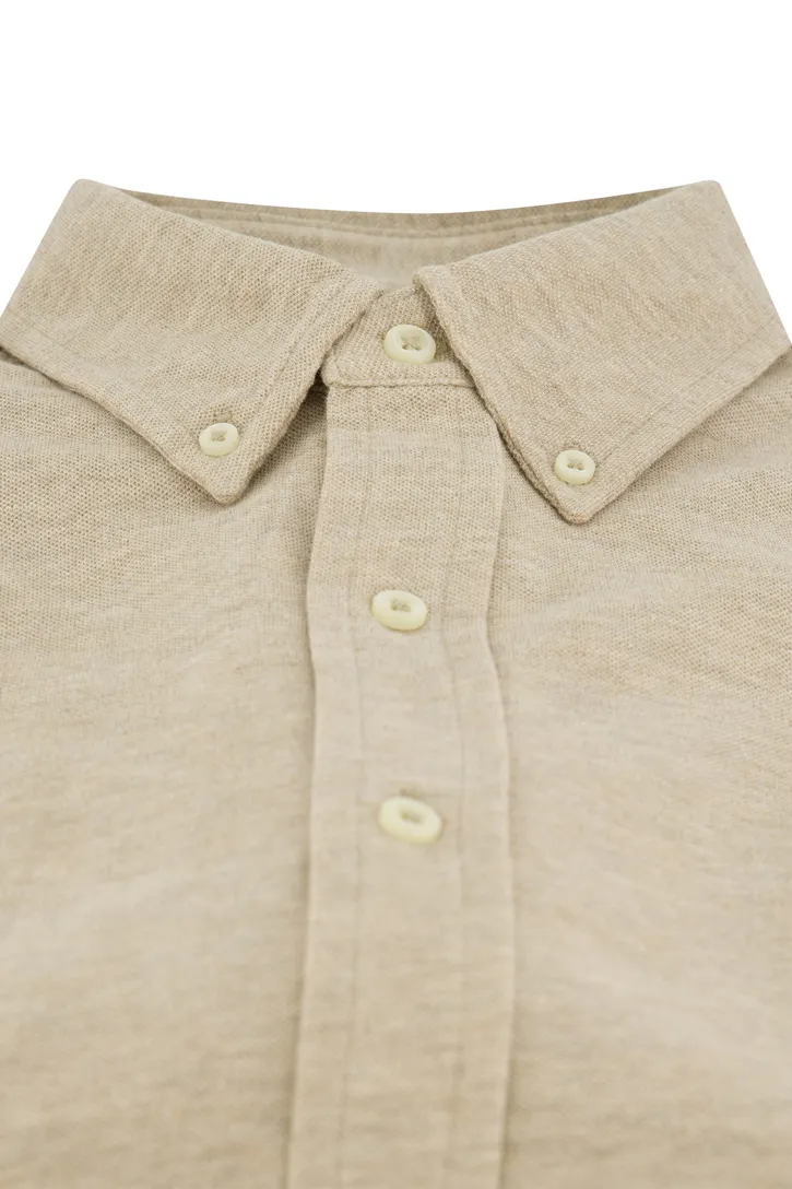 Polo Ralph Lauren overhemd beige gemêleerd normale fit katoen