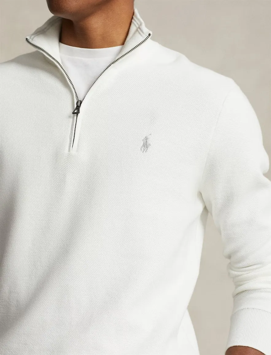 Polo Ralph Lauren katoenen trui half zip wit