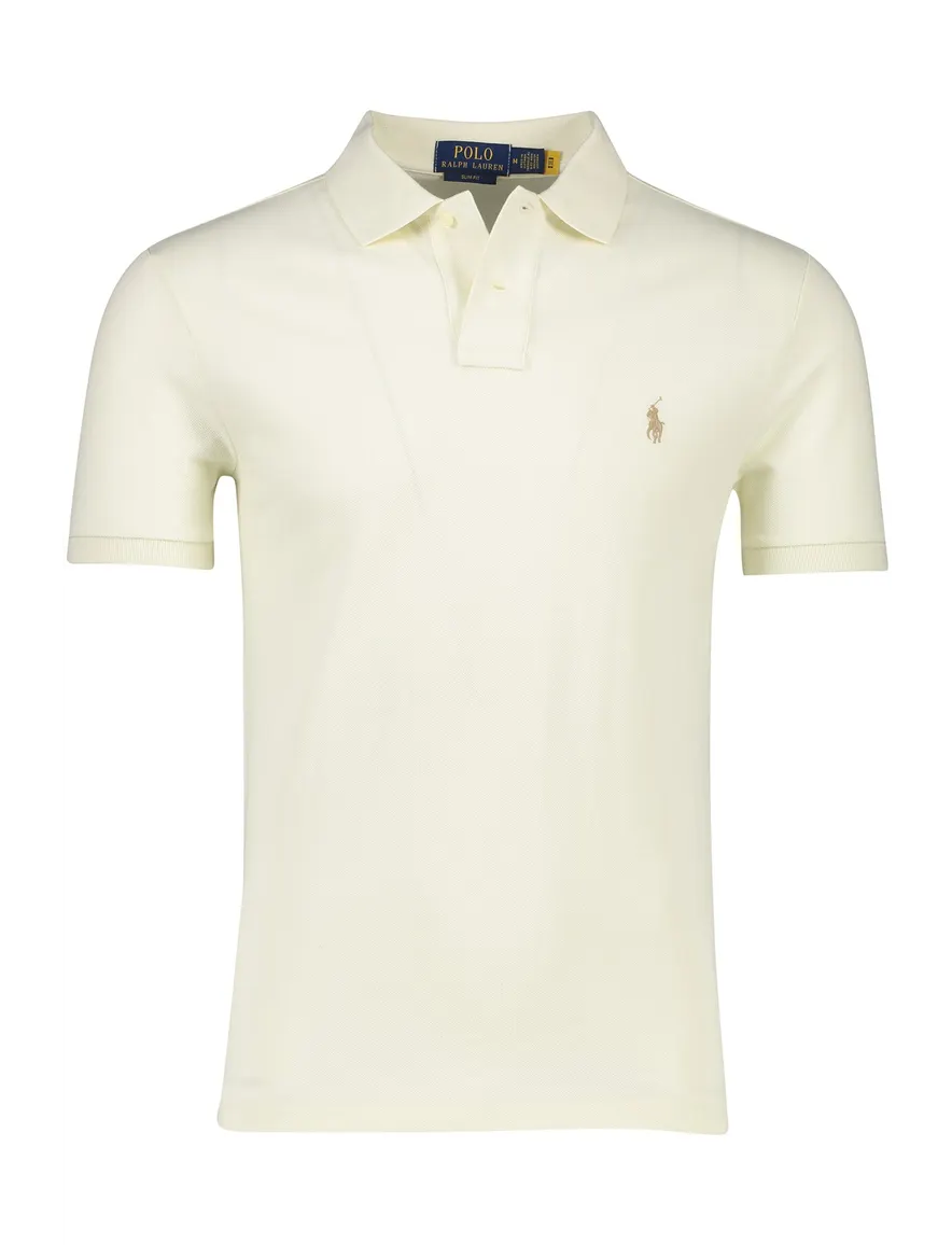 Polo Ralph Lauren polo slim fit ecru katoen 2-knoops