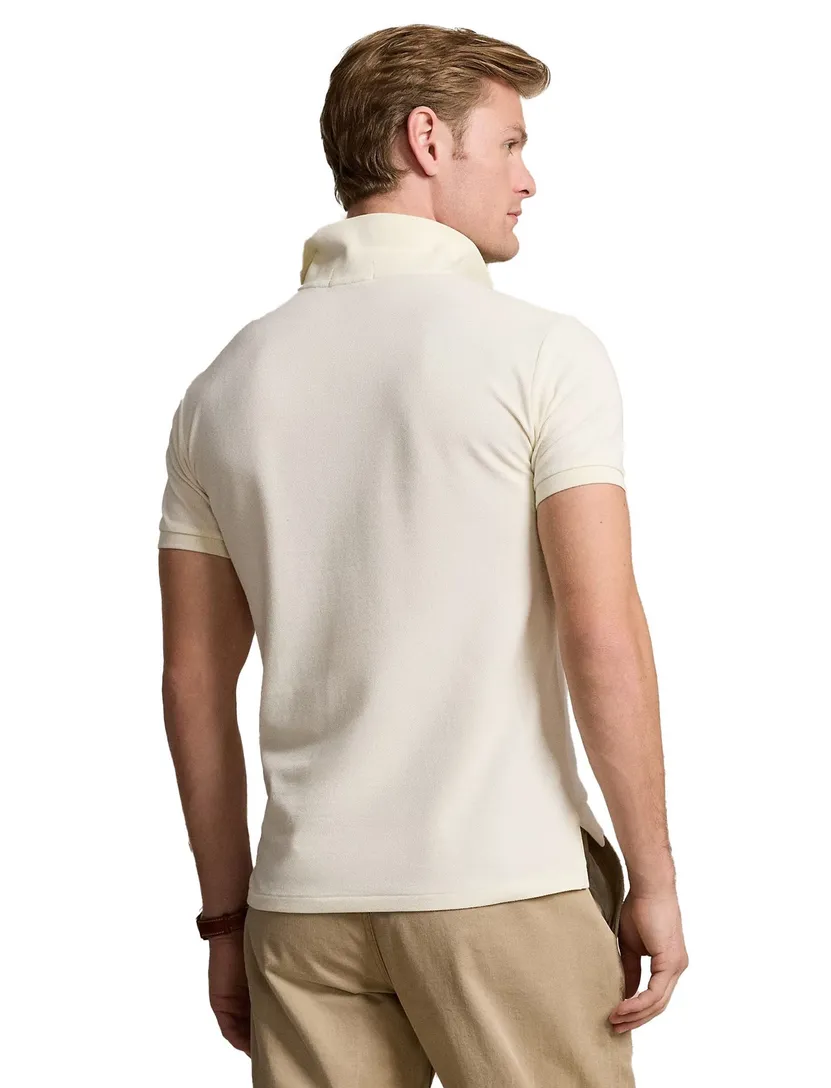 Polo Ralph Lauren 2-knoops polo slim fit ecru katoen