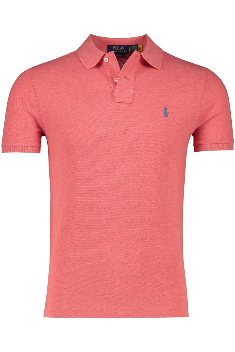 Katoenen Polo Ralph Lauren polo roze slim fit