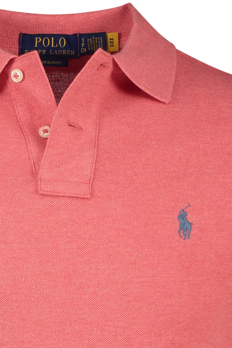 Katoenen Polo Ralph Lauren polo roze slim fit
