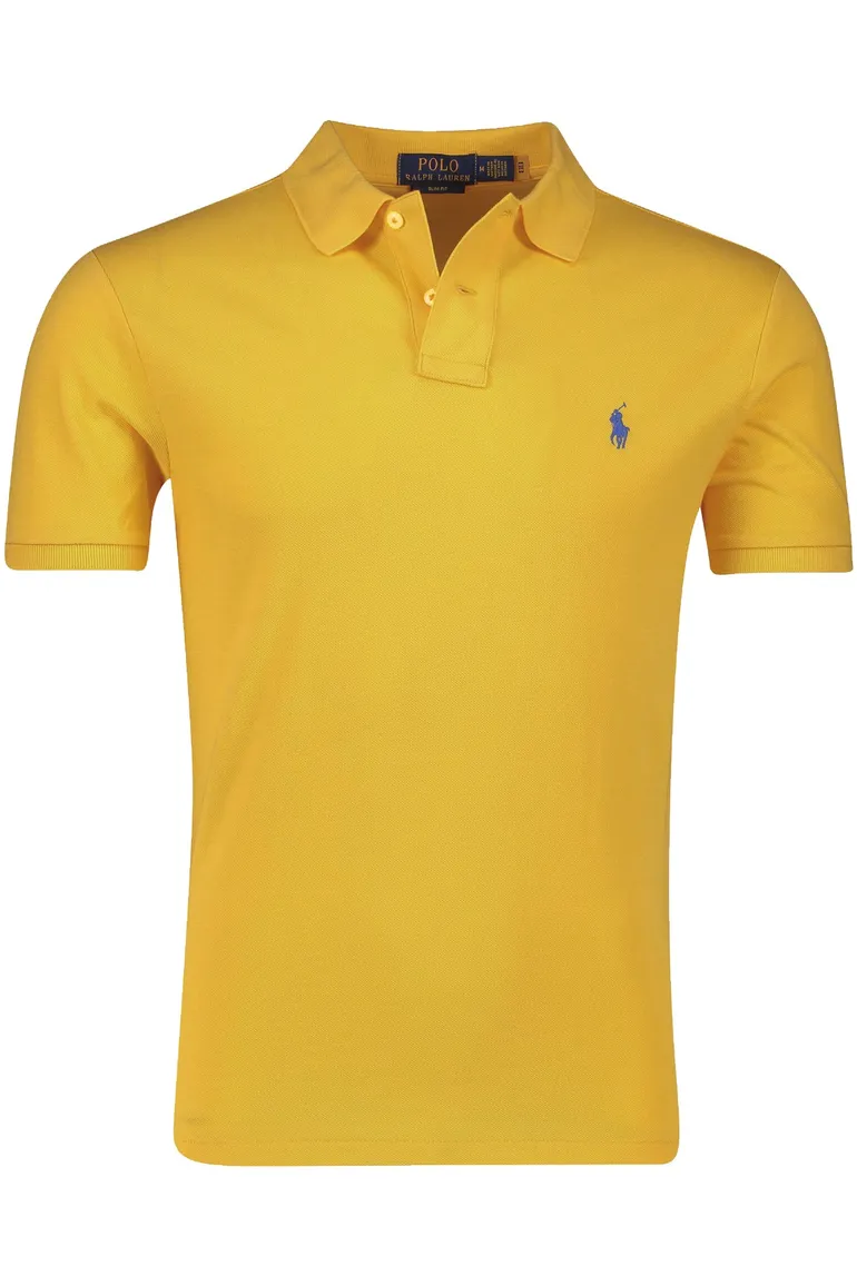 Polo Ralph Lauren katoenen polo slim fit geel 2-knoops
