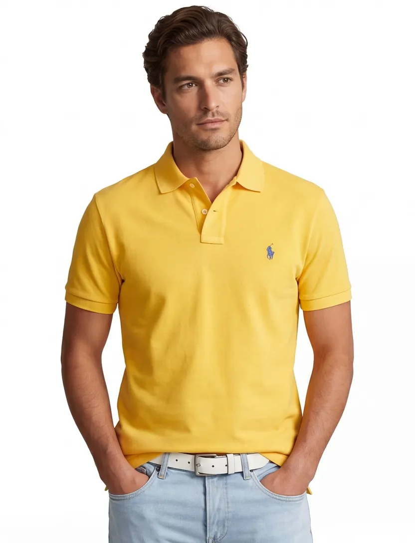 Slim fit geel Polo Ralph Lauren polo 2-knoops katoen