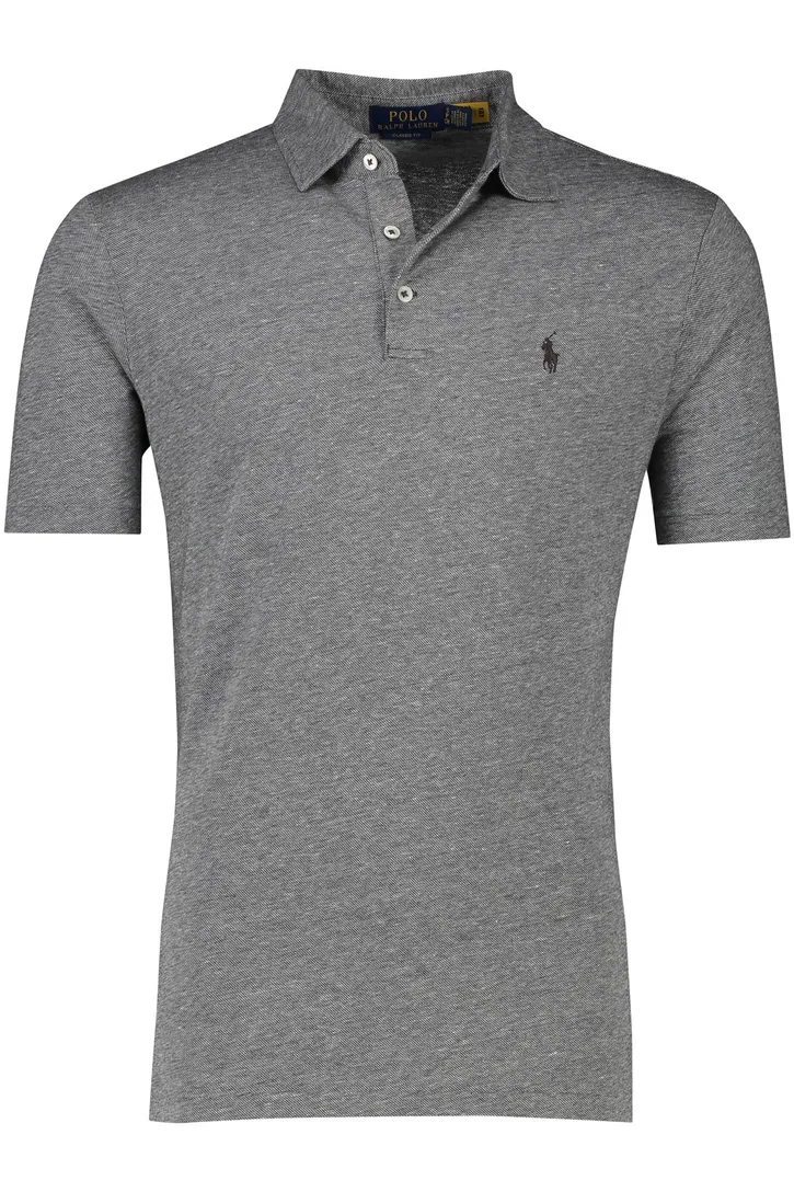 Classic fit Polo Ralph Lauren polo 3-knoops grijs gemêleerd katoen