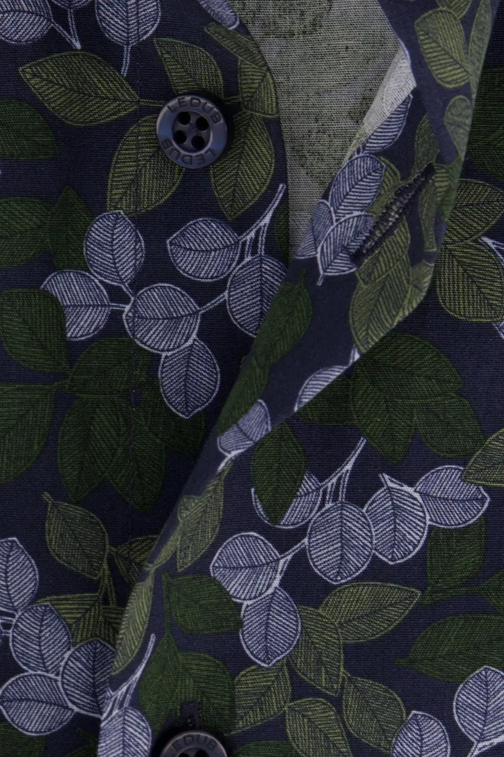 Ledub groen blauw overhemd geprint modern fit