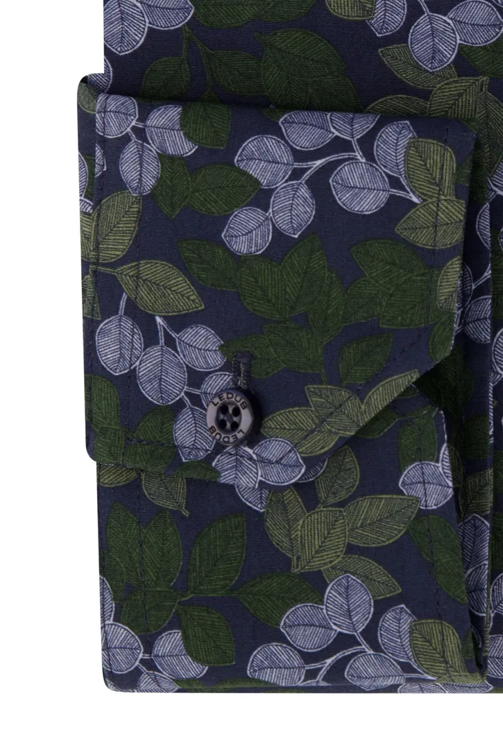 Ledub groen blauw overhemd geprint modern fit