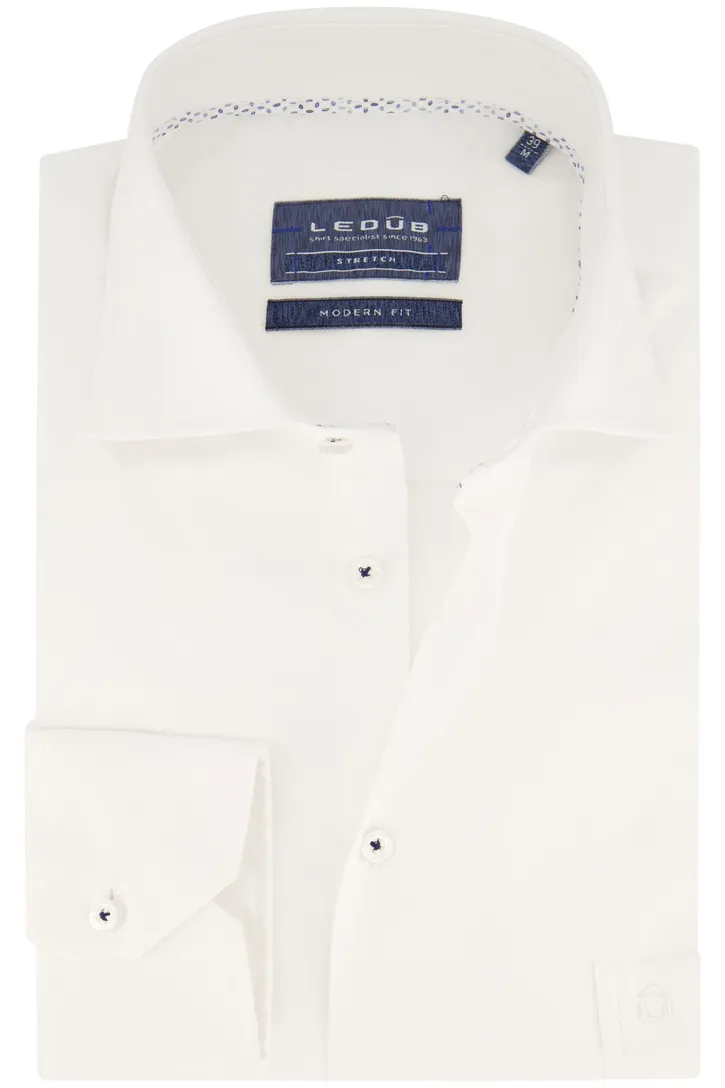 Wit Ledub overhemd modern fit