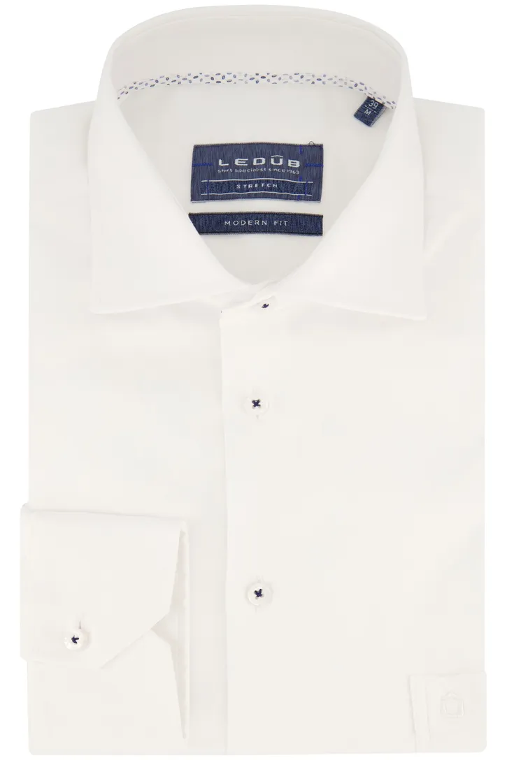 Wit Ledub overhemd modern fit