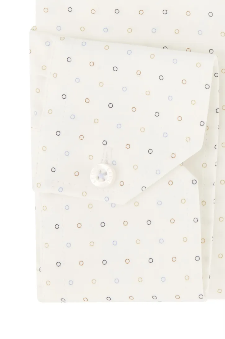 Geprint Ledub overhemd wit modern fit
