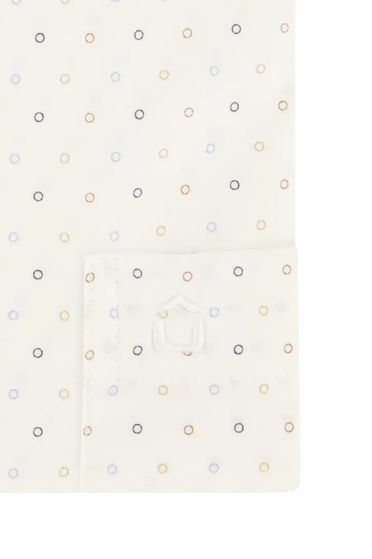 Geprint Ledub overhemd wit modern fit