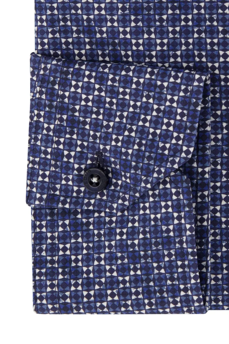 Donkerblauw Ledub overhemd geprint