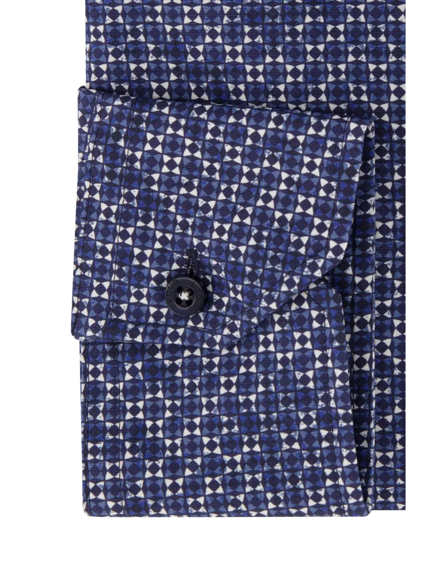 Donkerblauw Ledub overhemd geprint