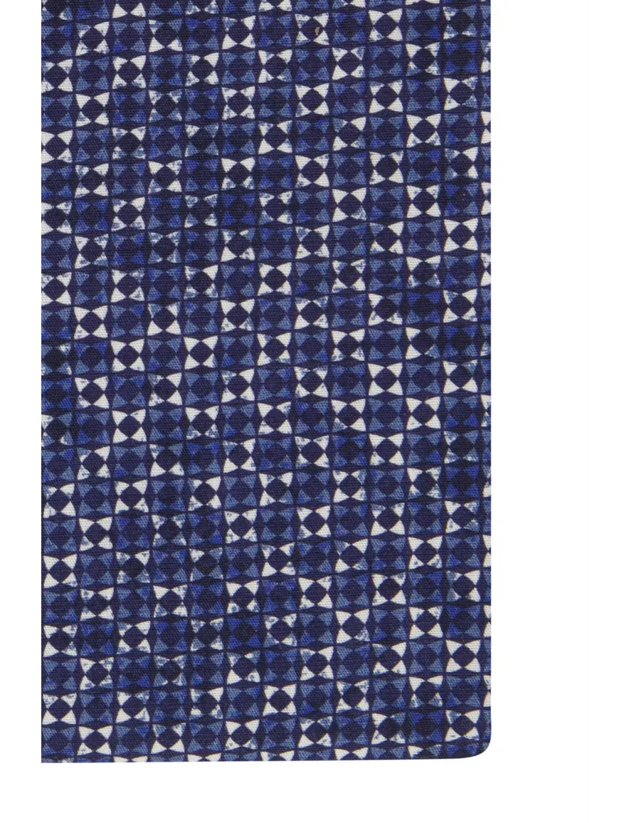 Donkerblauw Ledub overhemd geprint