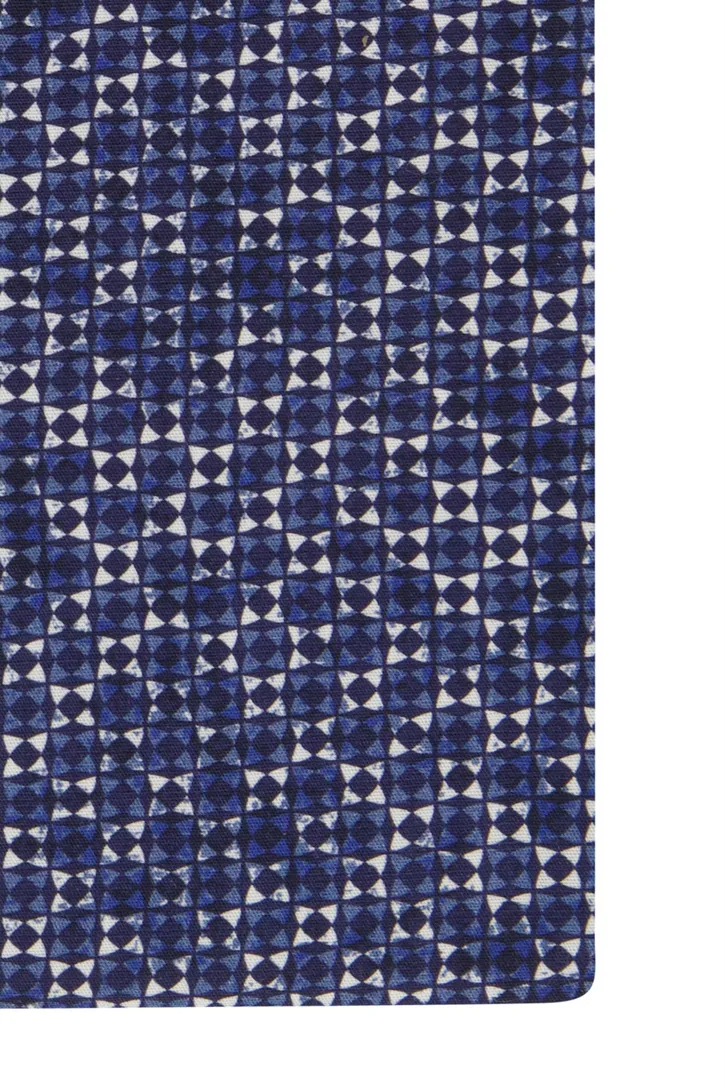 Ledub donkerblauw geprint overhemd