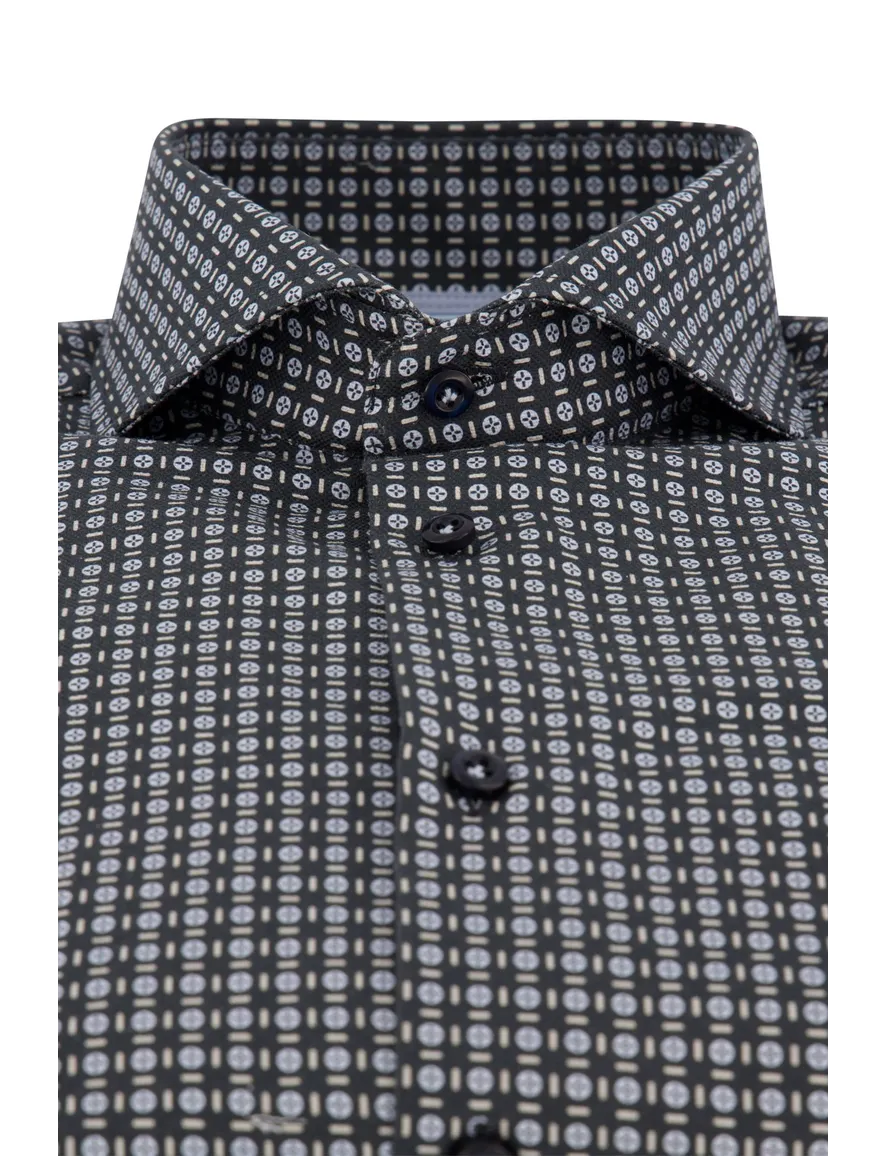 John Miller overhemd zwart tailored fit ml 7