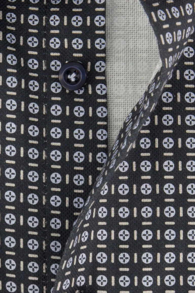John Miller overhemd zwart tailored fit ml 7