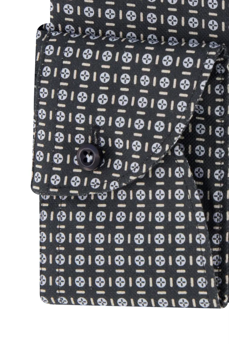 John Miller overhemd zwart tailored fit ml 7